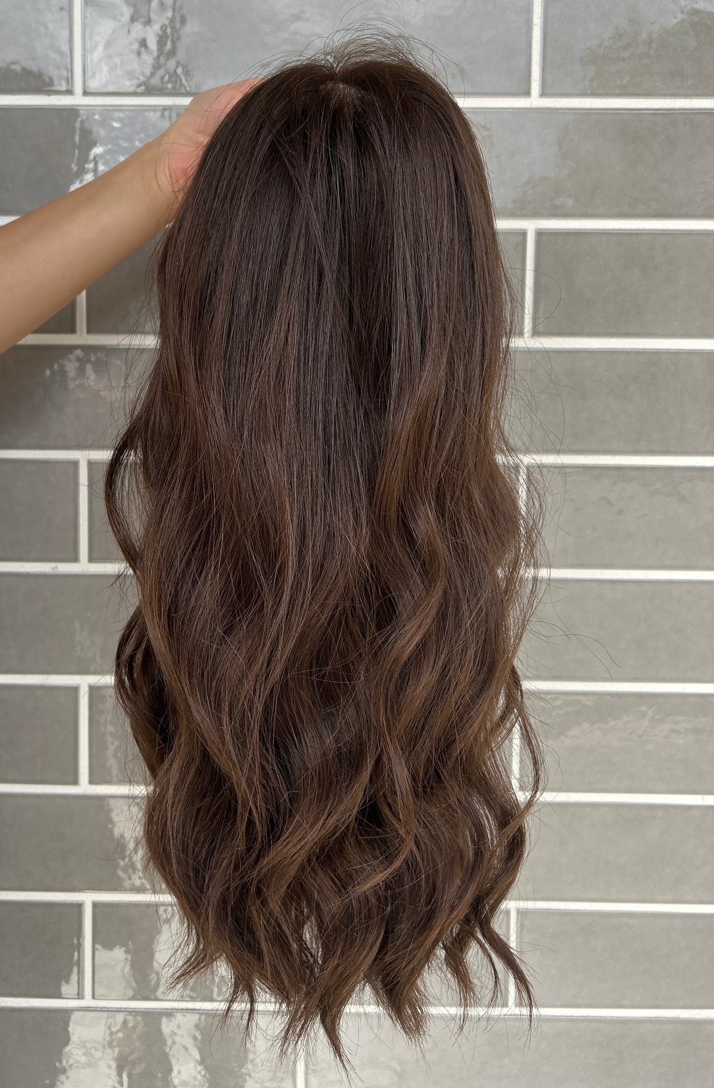 Human Hair Lace Wig – Rich Brunette (19”) Small Cap