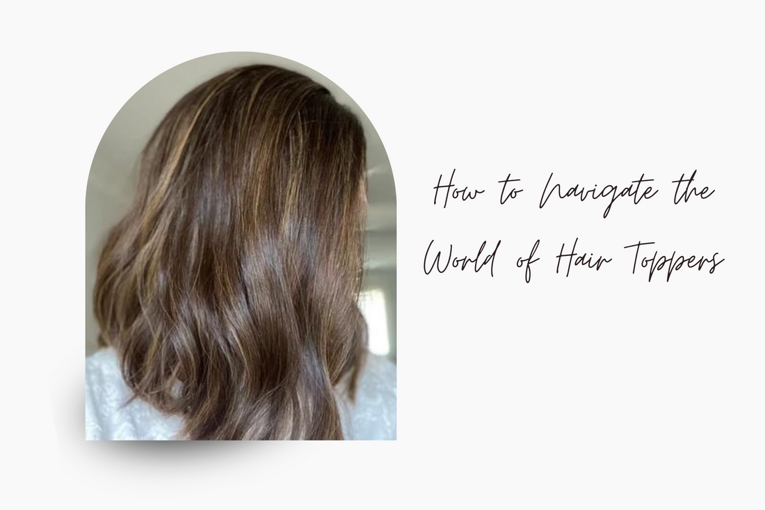brunette human hair topper blended naturally for added volume and coverage