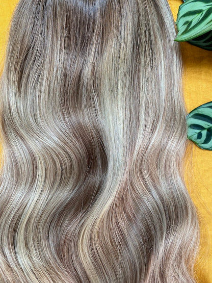 Annika | 16-18" | 100% Remy Human Hair | Hand-Tied Silk Top Wig | M Cap Size