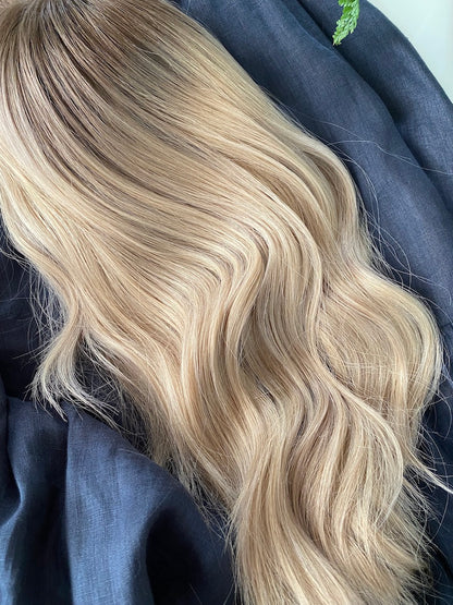 Anya 18” Human Hair Topper | 7x7 Silk Base Remy Hair Topper for Thinning Hair