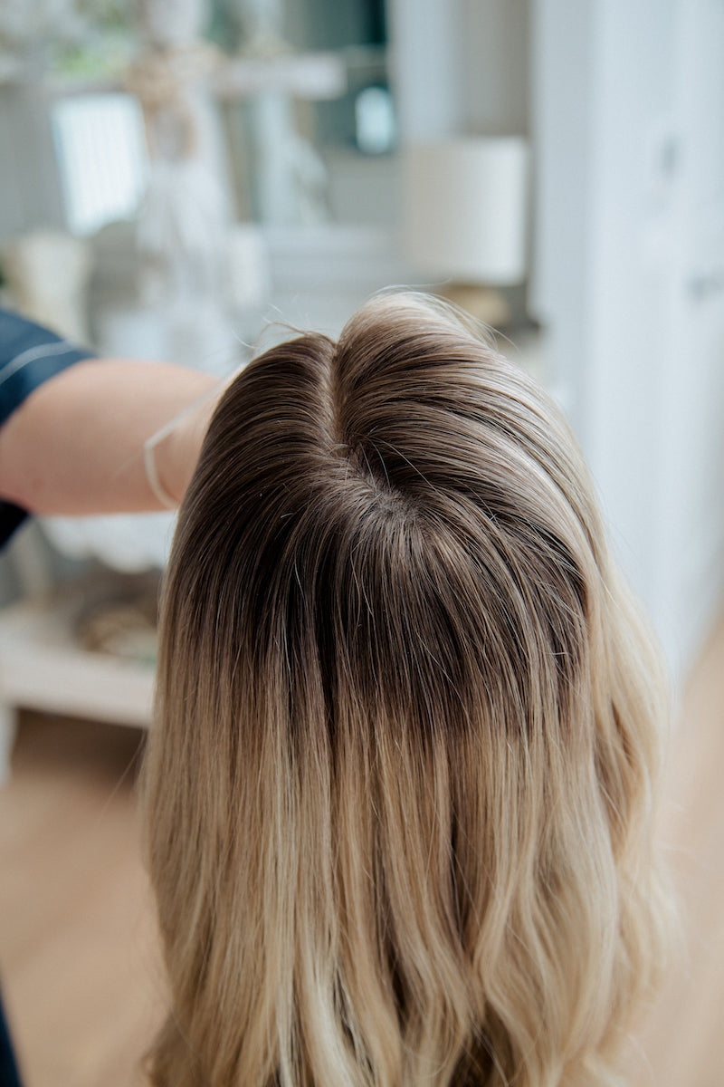 Anya 18” Human Hair Topper | 7x7 Silk Base Remy Hair Topper for Thinning Hair