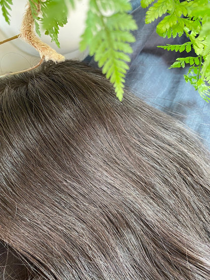 8×8 Silk Base Human Hair Topper – Dark Brunette (22–23”) (Inga)