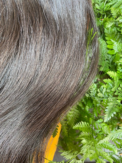 8×8 Silk Base Human Hair Topper – Dark Brunette (22–23”) (Inga)